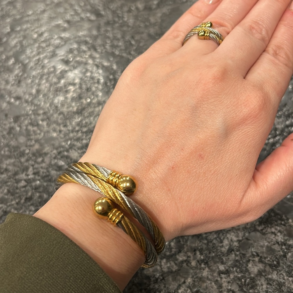 Stainless steel Bracelet and ring y.